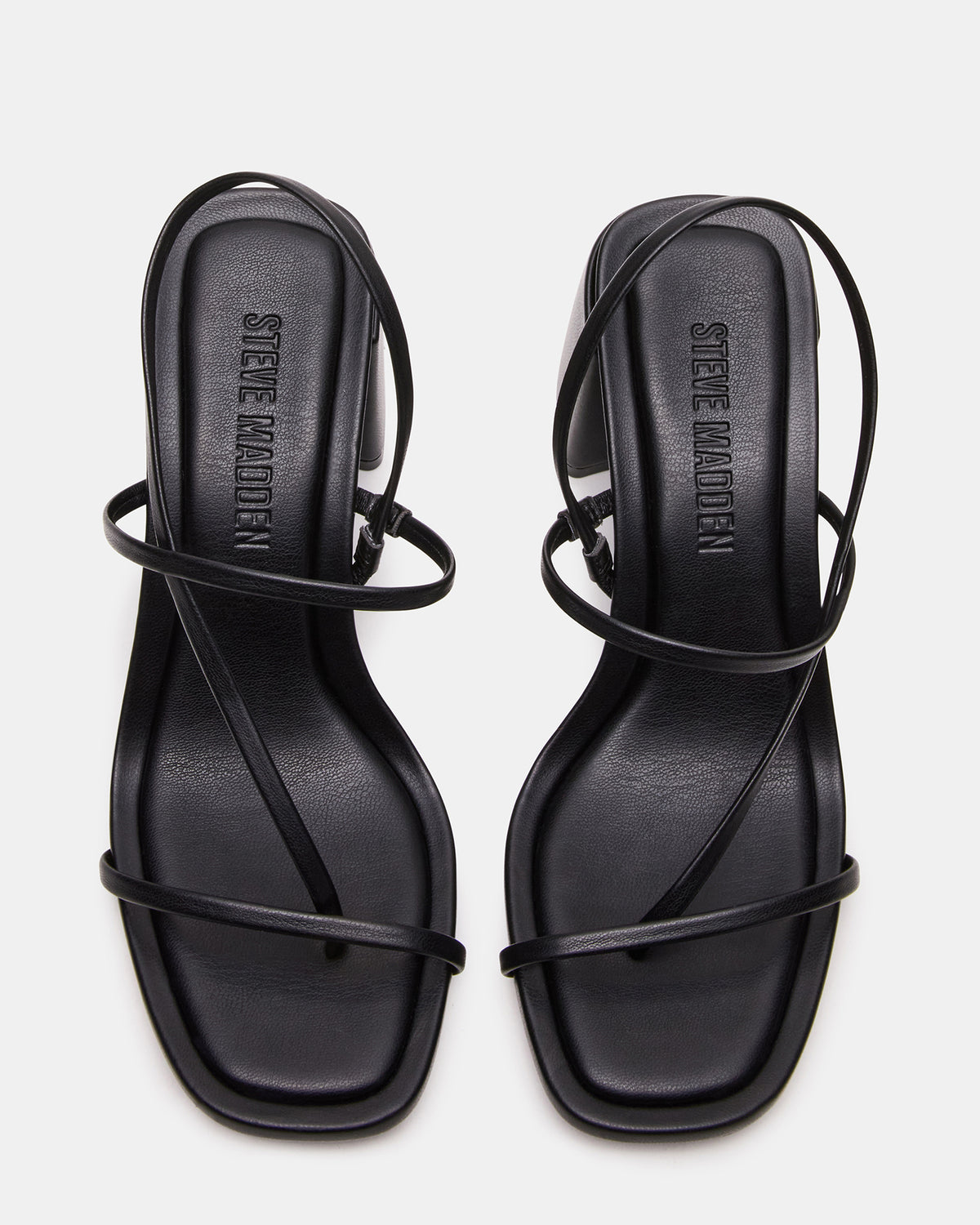 DIORA Black Women's Strappy Square-Toe Heel | Steve Madden