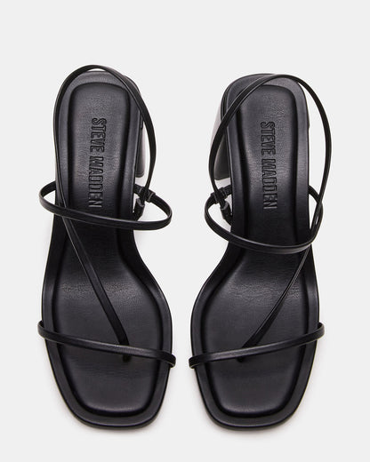 DIORA Black Women's Strappy Square-Toe Heel | Steve Madden