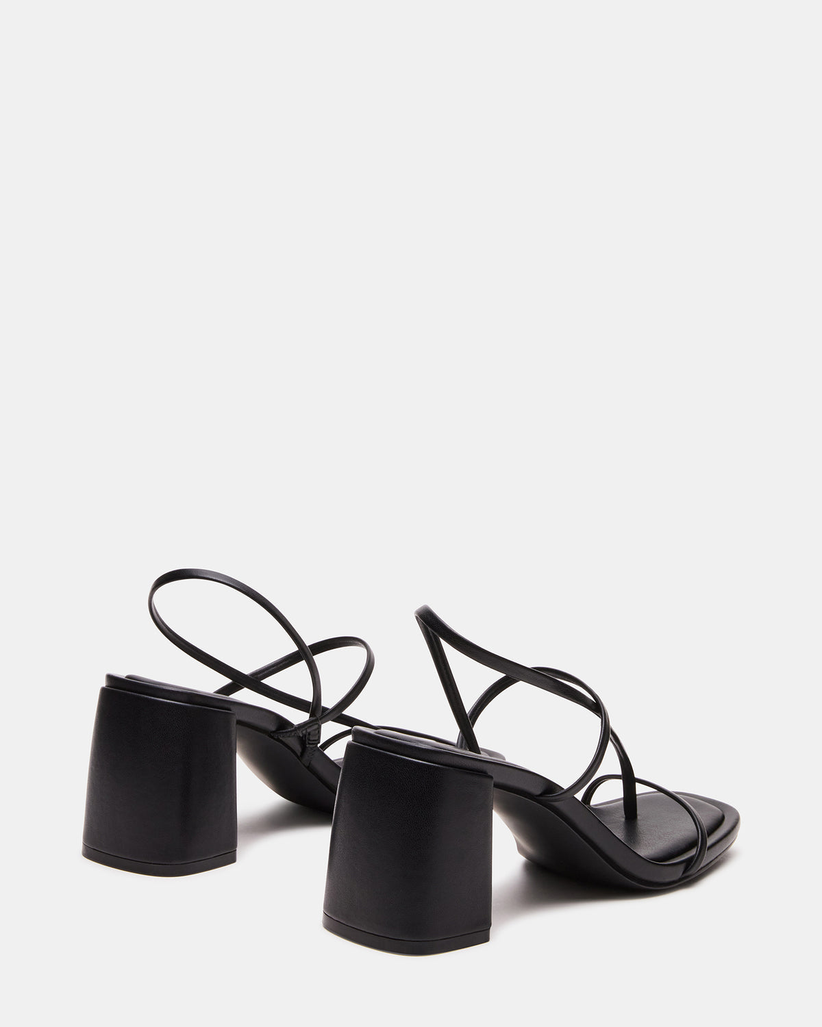 DIORA Black Women's Strappy Square-Toe Heel | Steve Madden