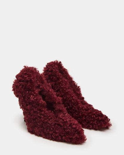 ACHILLES Red Pointed-Toe Faux Fur Stiletto Women's Heel | Steve Madden