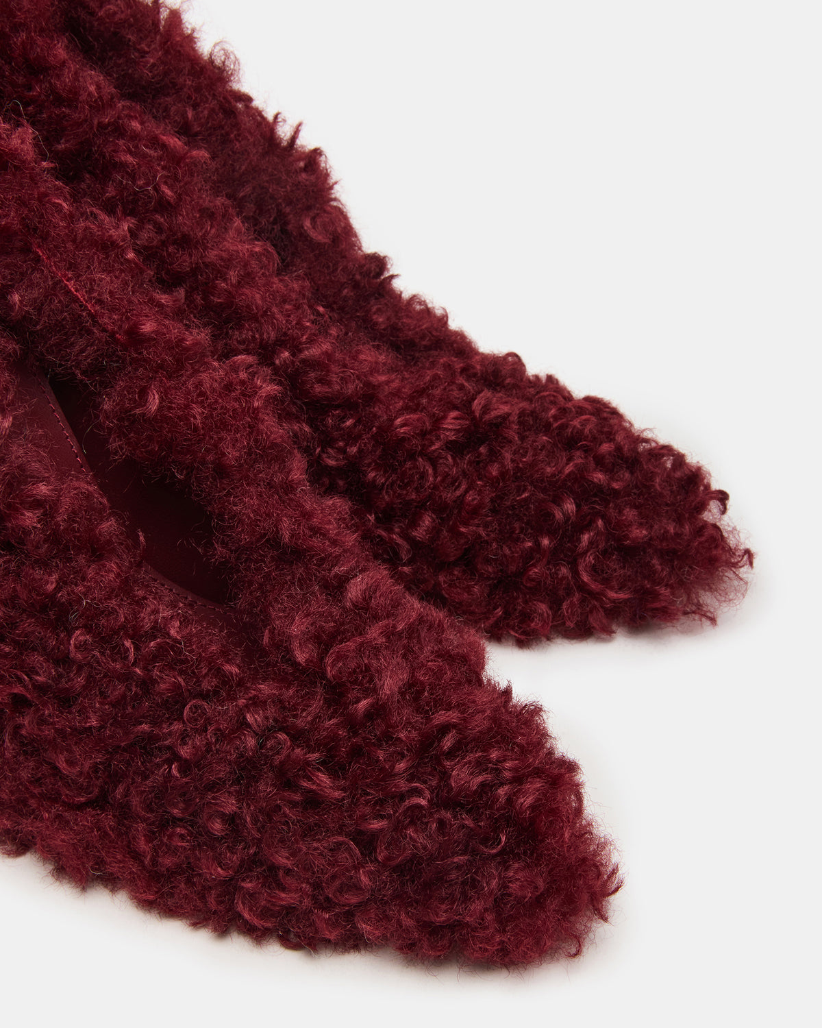 ACHILLES Red Pointed-Toe Faux Fur Stiletto Women's Heel | Steve Madden