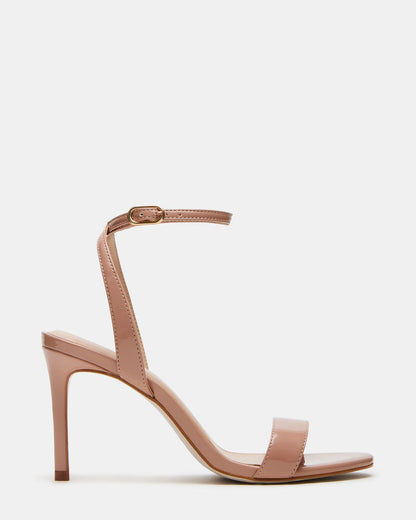 SUZIE Blush Patent Women's Open Toe Stiletto Strappy Heel | Steve Madden