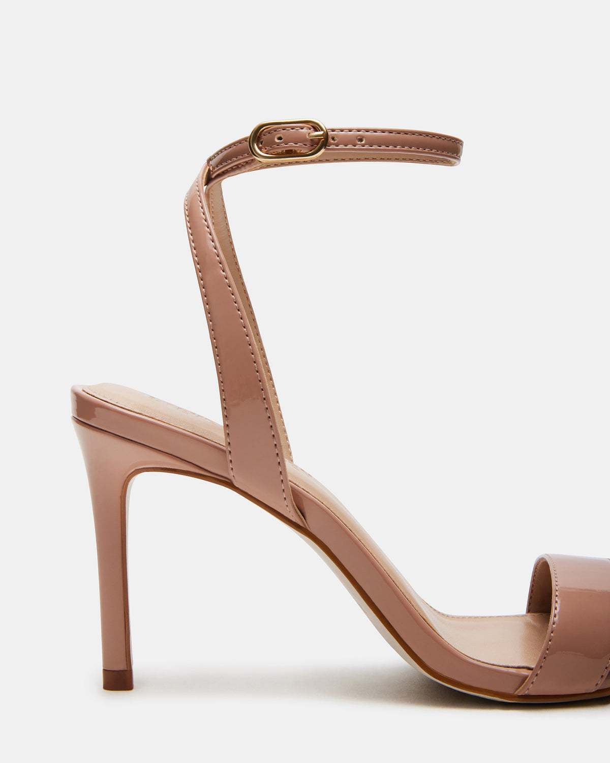 SUZIE Blush Patent Women's Open Toe Stiletto Strappy Heel | Steve Madden