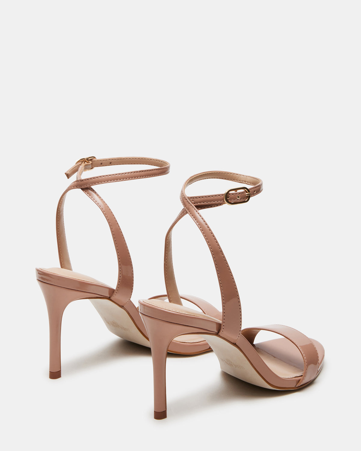 SUZIE Blush Patent Women's Open Toe Stiletto Strappy Heel | Steve Madden