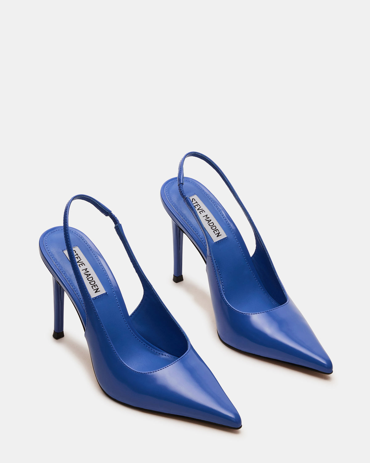 REYES Blue Leather Slingback Stiletto Pointed-Toe Pump Women's Heel | Steve Madden