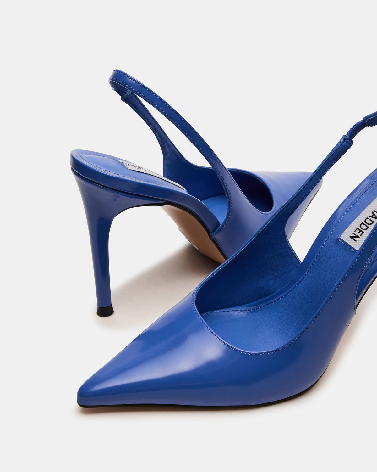 REYES Blue Leather Slingback Stiletto Pointed-Toe Pump Women's Heel | Steve Madden