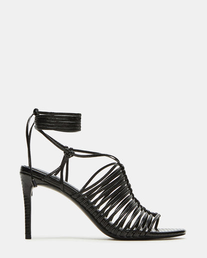 BRISTOWE Black Strappy Stiletto Heel | Women's Heels | Steve Madden