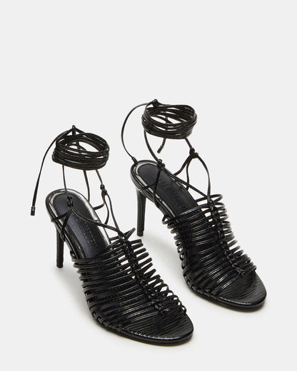 BRISTOWE Black Strappy Stiletto Heel | Women's Heels | Steve Madden