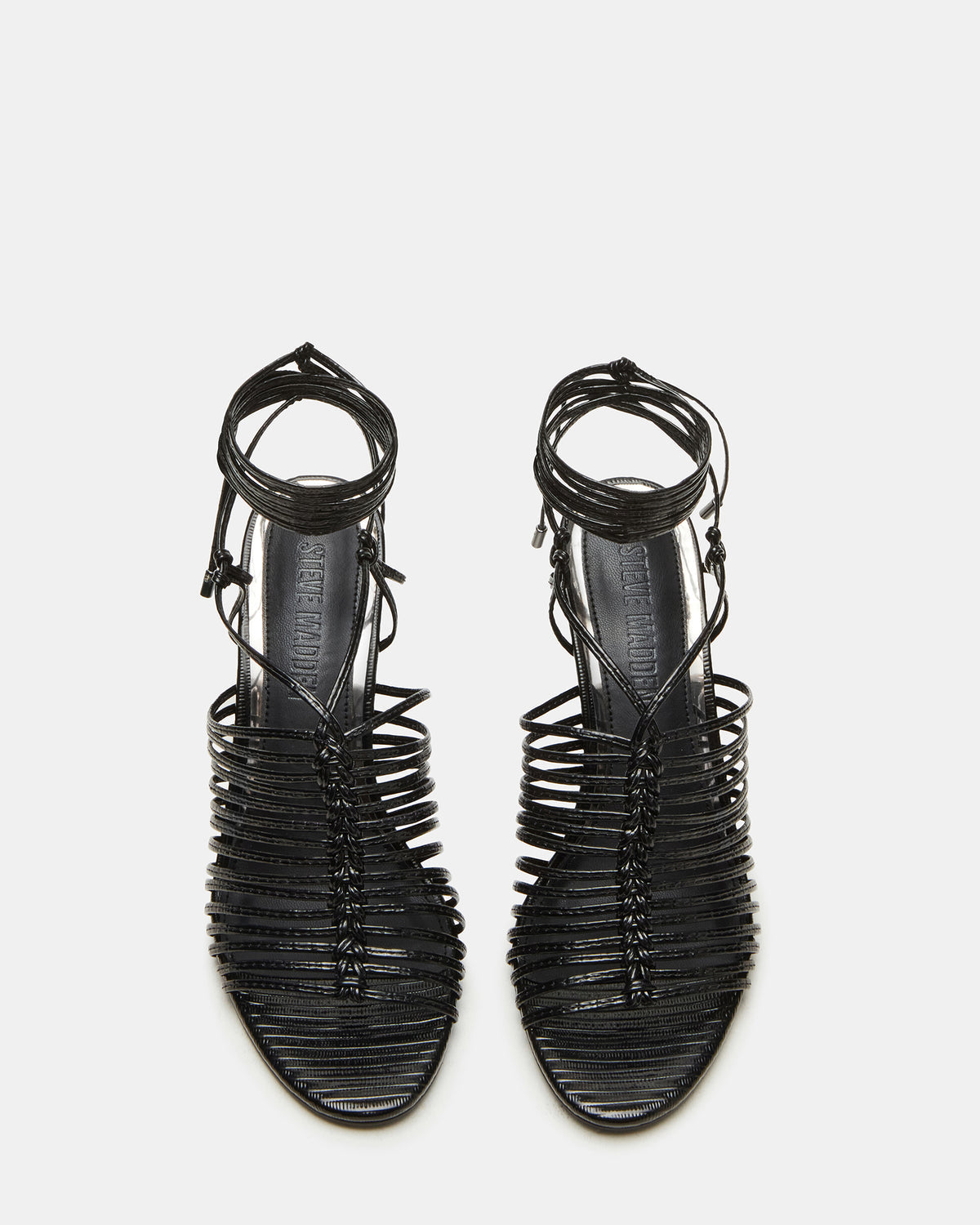BRISTOWE Black Strappy Stiletto Heel | Women's Heels | Steve Madden