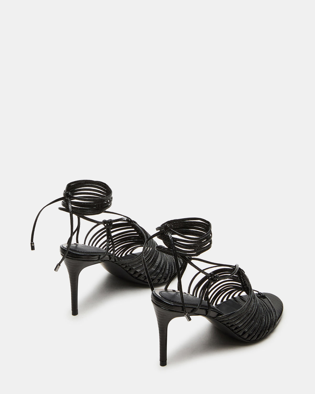 BRISTOWE Black Strappy Stiletto Heel | Women's Heels | Steve Madden