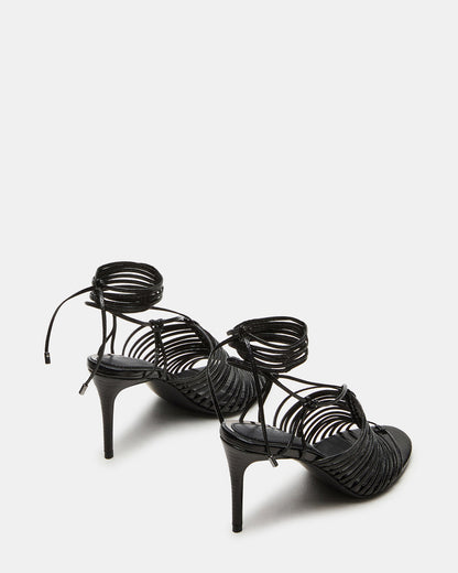 BRISTOWE Black Strappy Stiletto Heel | Women's Heels | Steve Madden