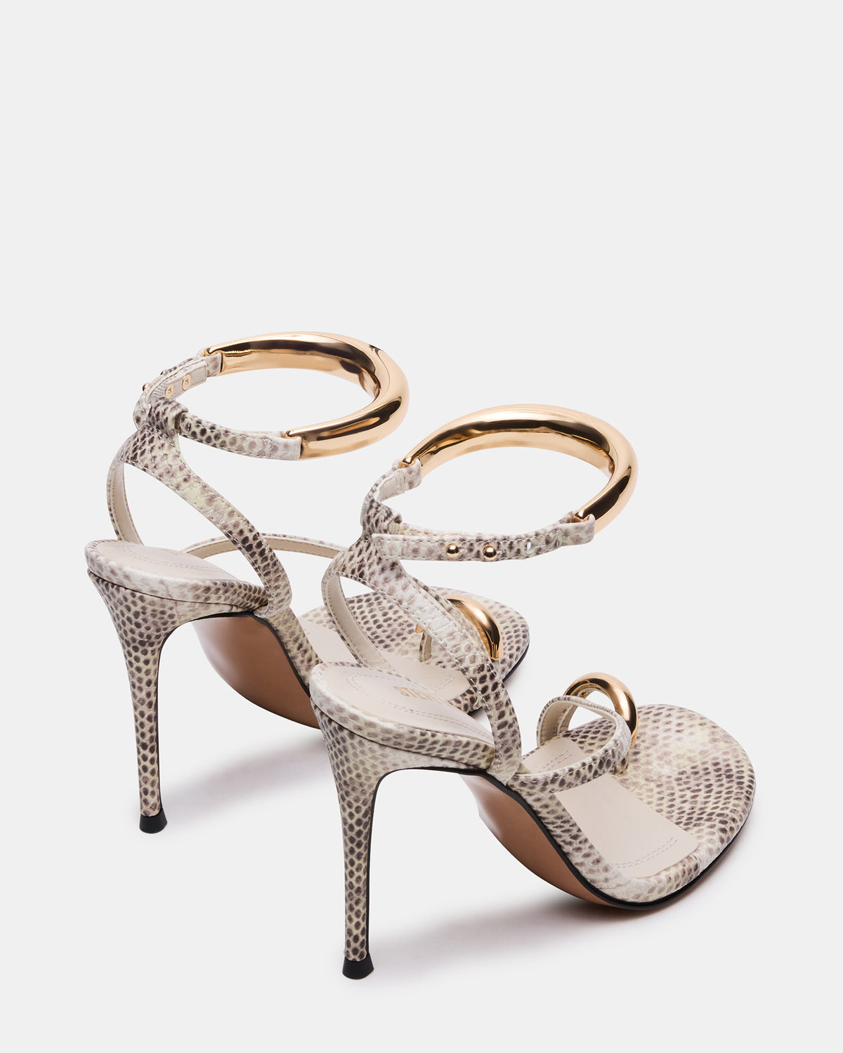 TIA Beige Snake Open-Toe Stiletto Women's Heel | Steve Madden