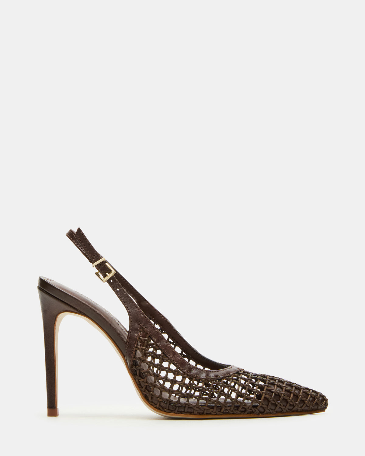 REYES Woven Brown Slingback Stiletto Pointed-Toe Pump Women's Heel | Steve Madden