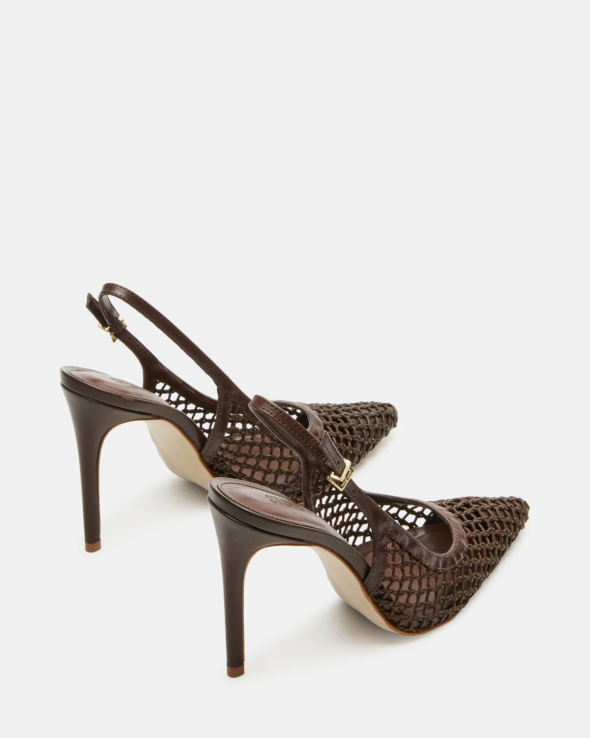 REYES Woven Brown Slingback Stiletto Pointed-Toe Pump Women's Heel | Steve Madden