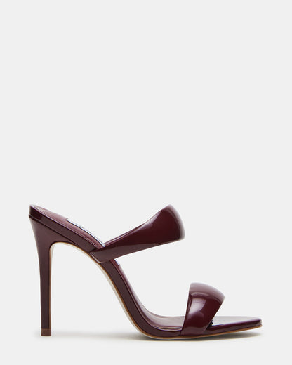 SATURN Wine Patent Stiletto Mule Women's Heel | Steve Madden