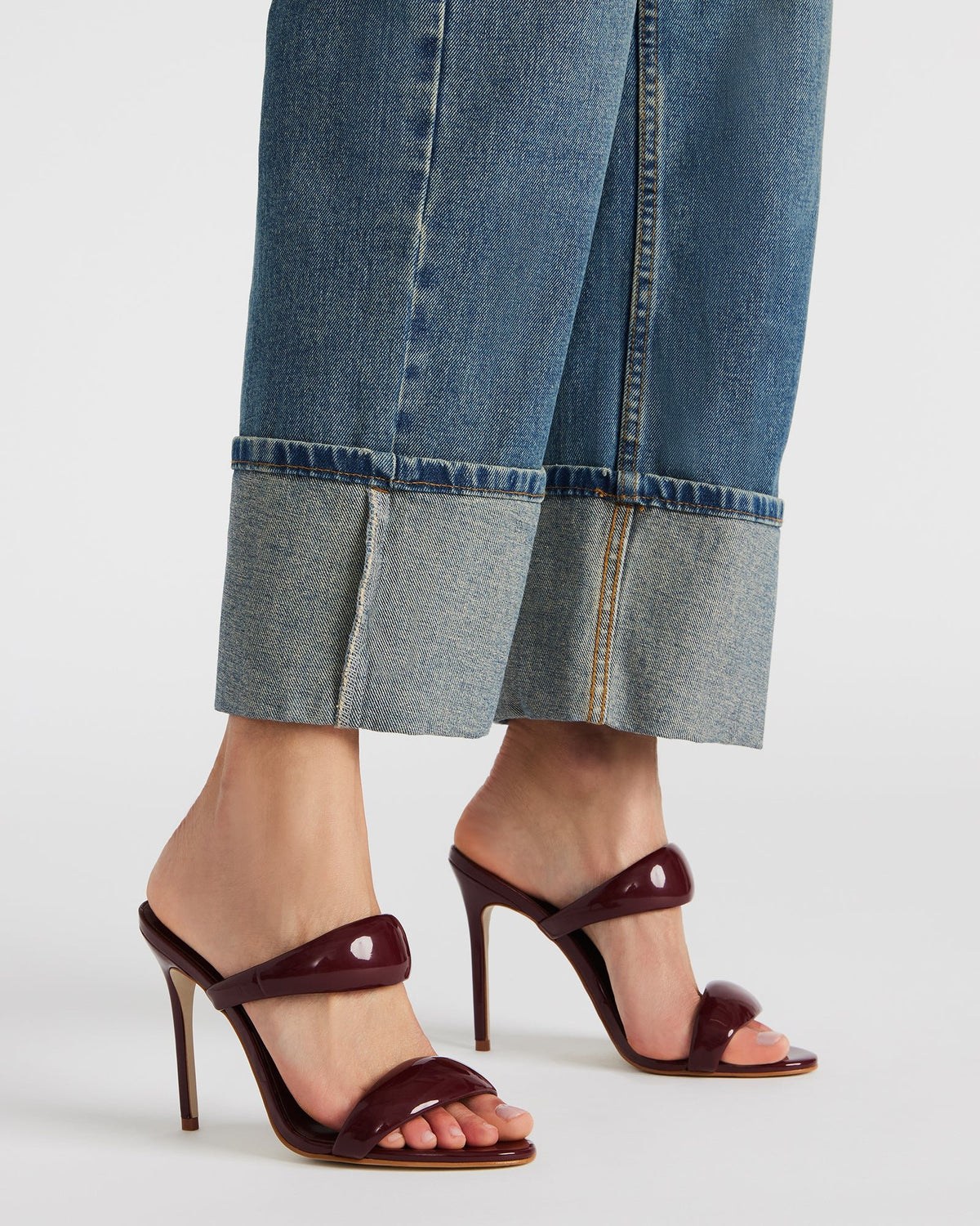 SATURN Wine Patent Stiletto Mule Women's Heel | Steve Madden