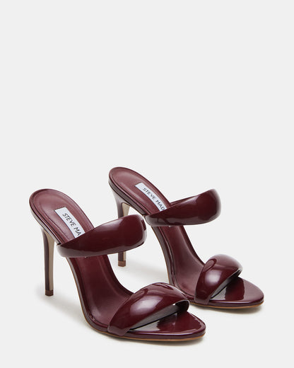 SATURN Wine Patent Stiletto Mule Women's Heel | Steve Madden