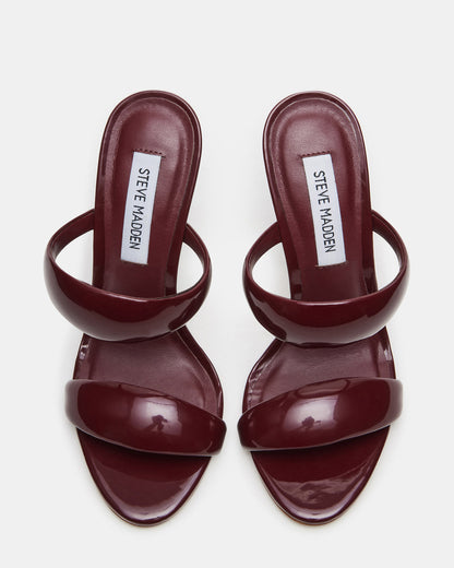 SATURN Wine Patent Stiletto Mule Women's Heel | Steve Madden