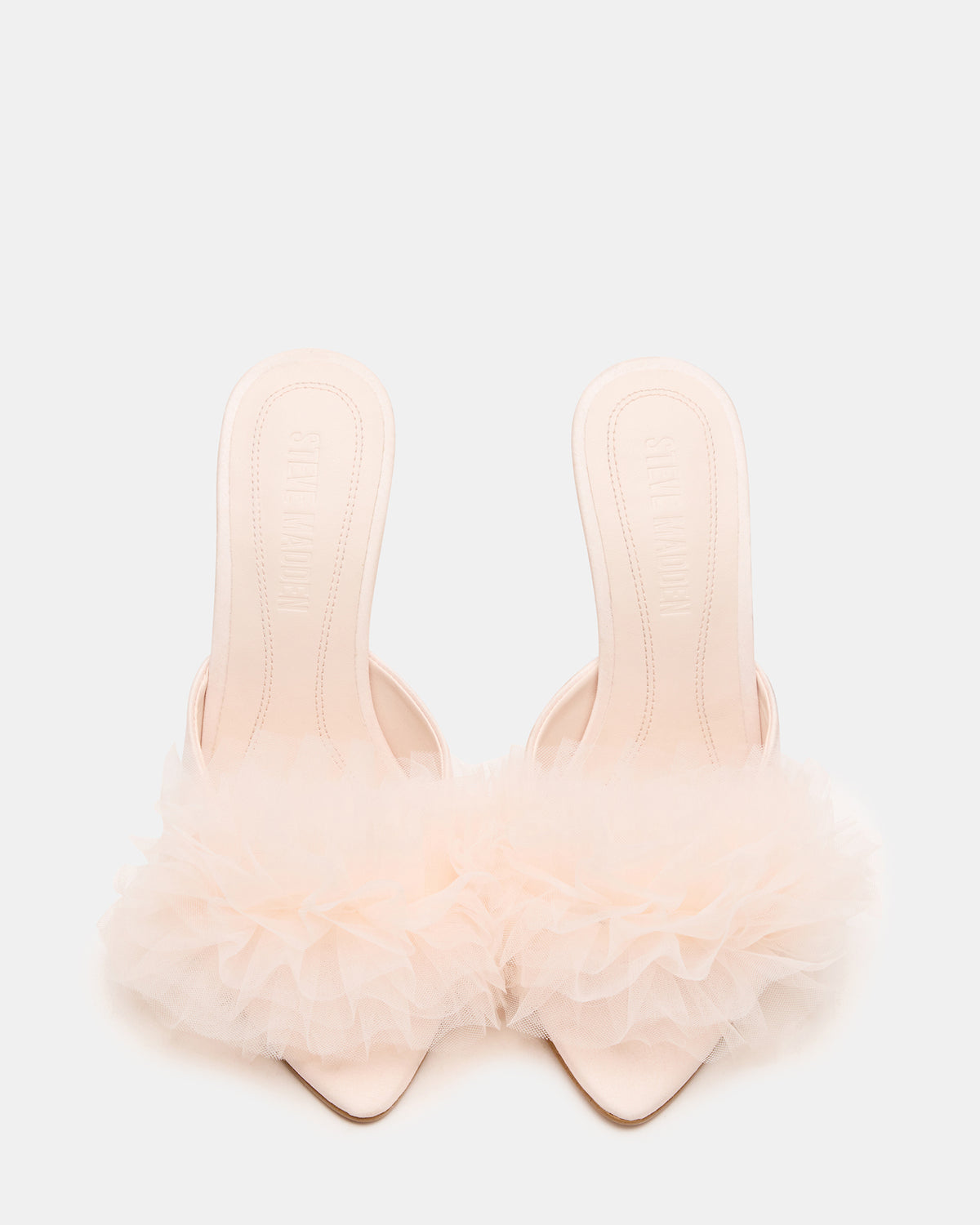 AFFINITY Tulle Light Pink Pointed-Toe Stiletto Mule Women's Heel | Steve Madden
