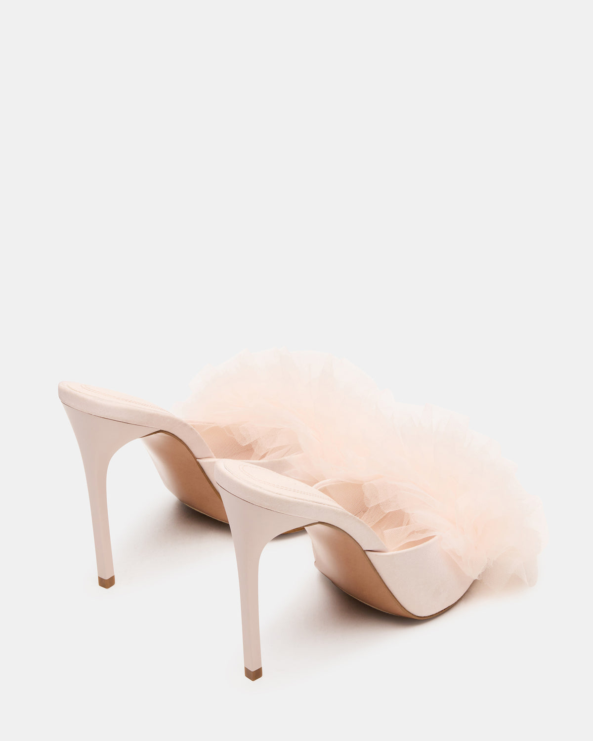 AFFINITY Tulle Light Pink Pointed-Toe Stiletto Mule Women's Heel | Steve Madden