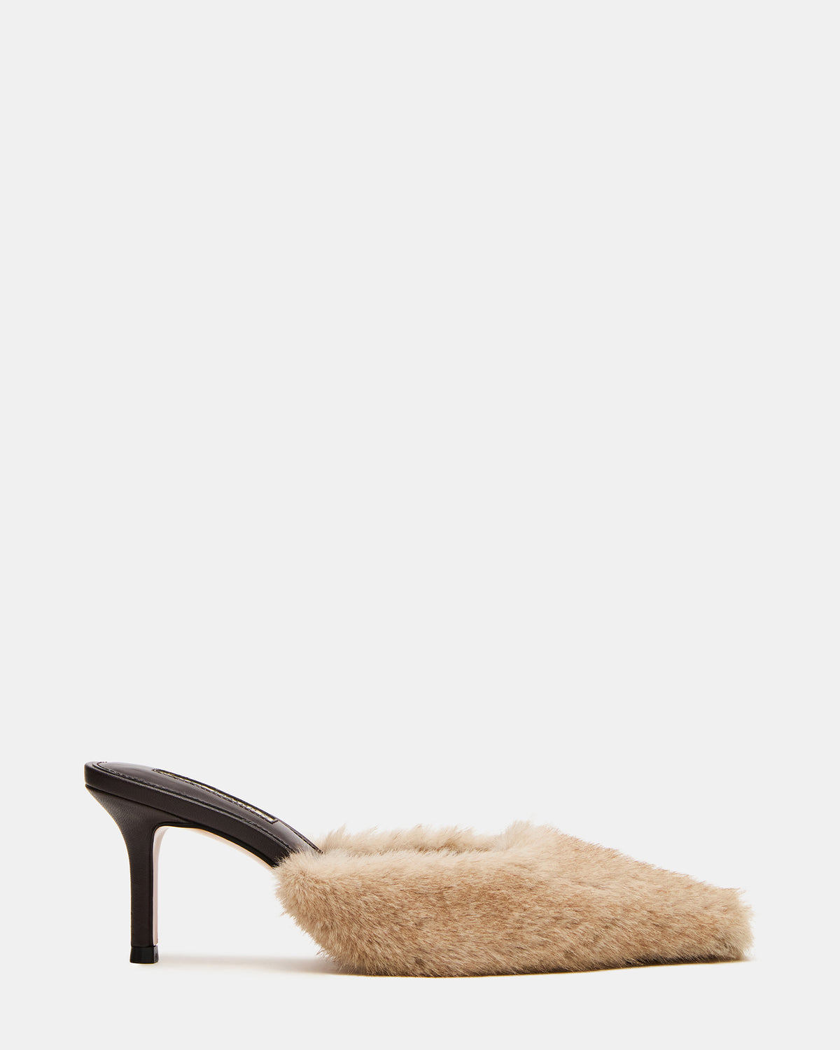 ALEXI Faux Fur Tan Pointed-Toe Mule Women's Heel | Steve Madden