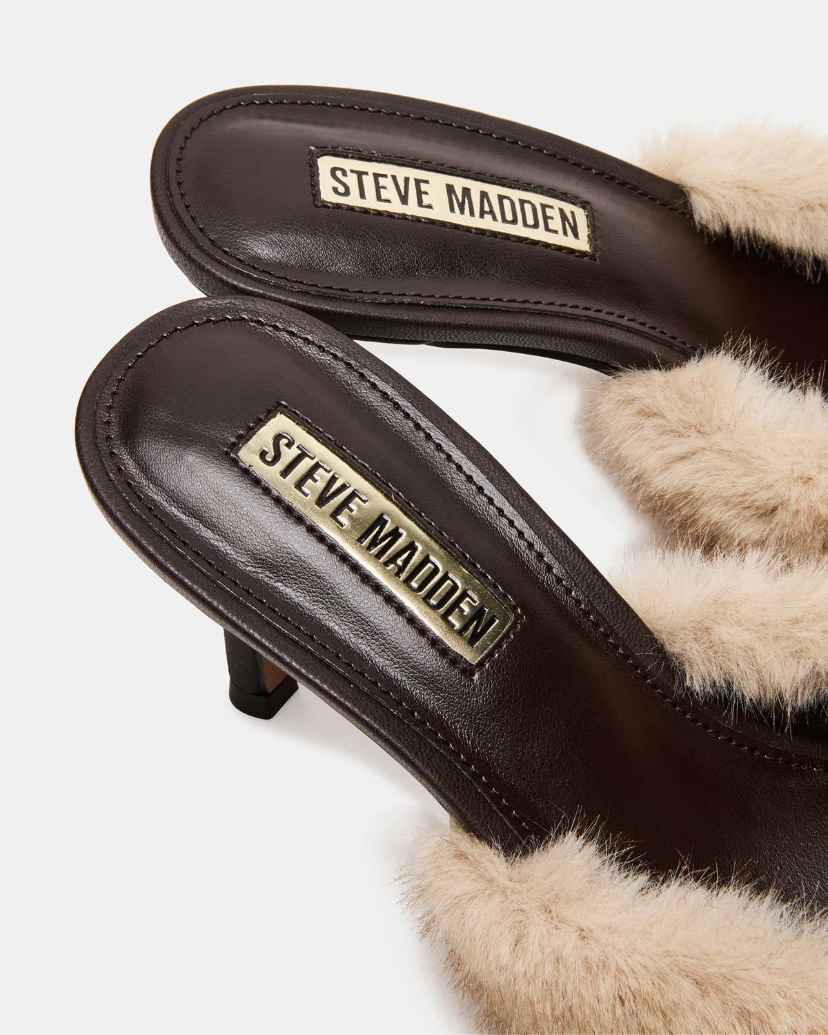 ALEXI Faux Fur Tan Pointed-Toe Mule Women's Heel | Steve Madden