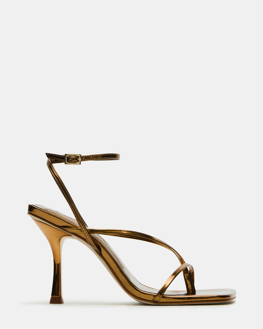 ANNIE Bronze Women's Strappy Square Toe Heel | Steve Madden