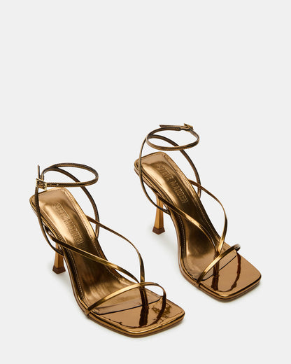 ANNIE Bronze Women's Strappy Square Toe Heel | Steve Madden