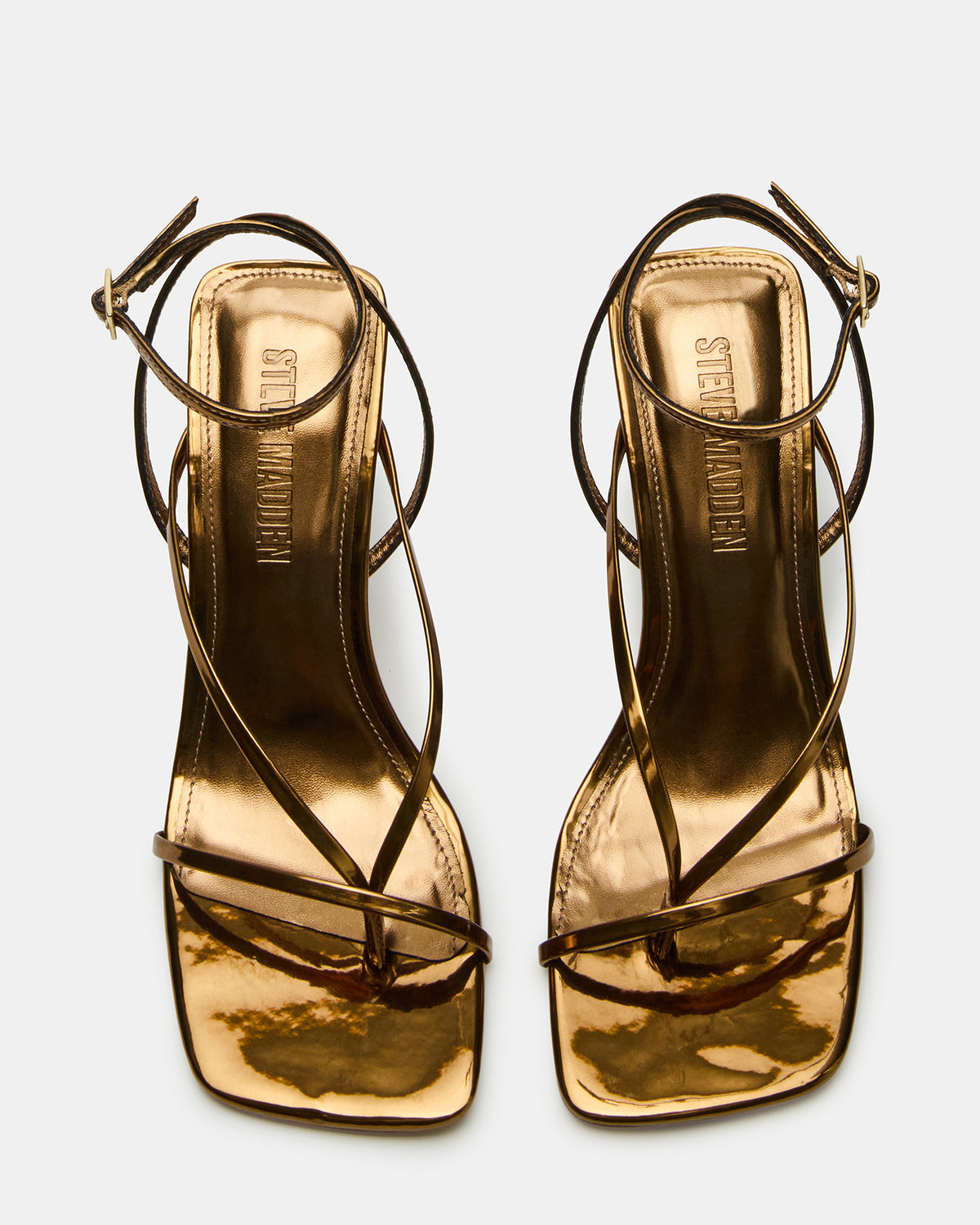 ANNIE Bronze Women's Strappy Square Toe Heel | Steve Madden