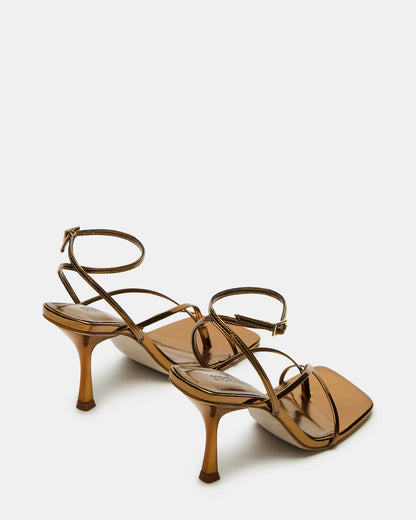 ANNIE Bronze Women's Strappy Square Toe Heel | Steve Madden