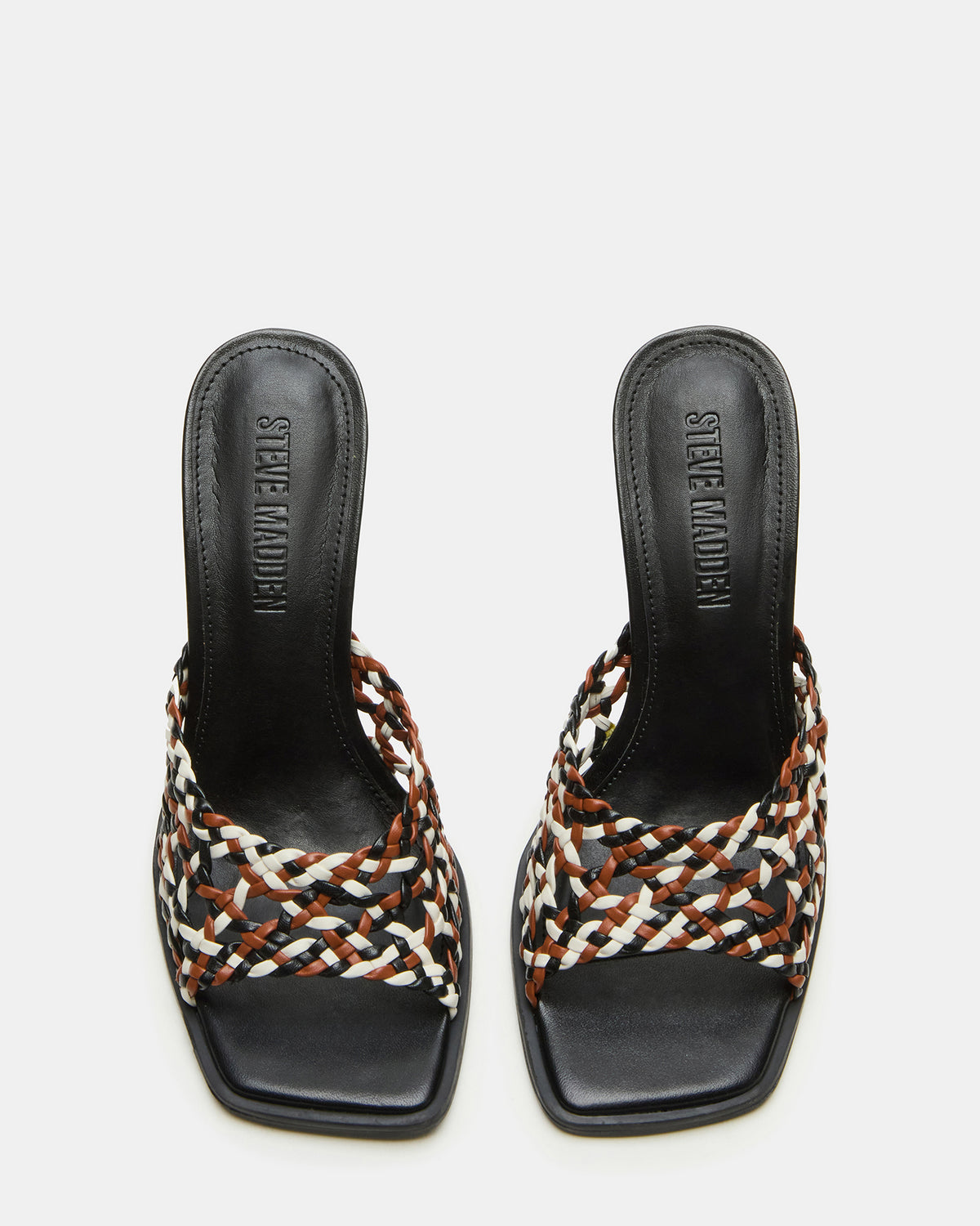 TIKKI Brown Multi Square-Toe Mule Stiletto Women's Heel | Steve Madden