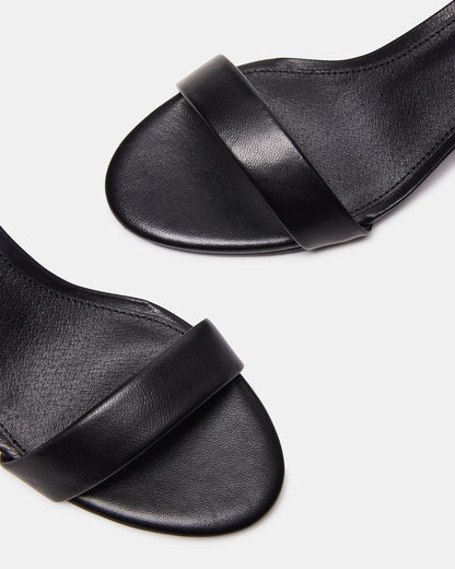 IRENEE Black Leather Women's 2 Inch Block Heel | Steve Madden