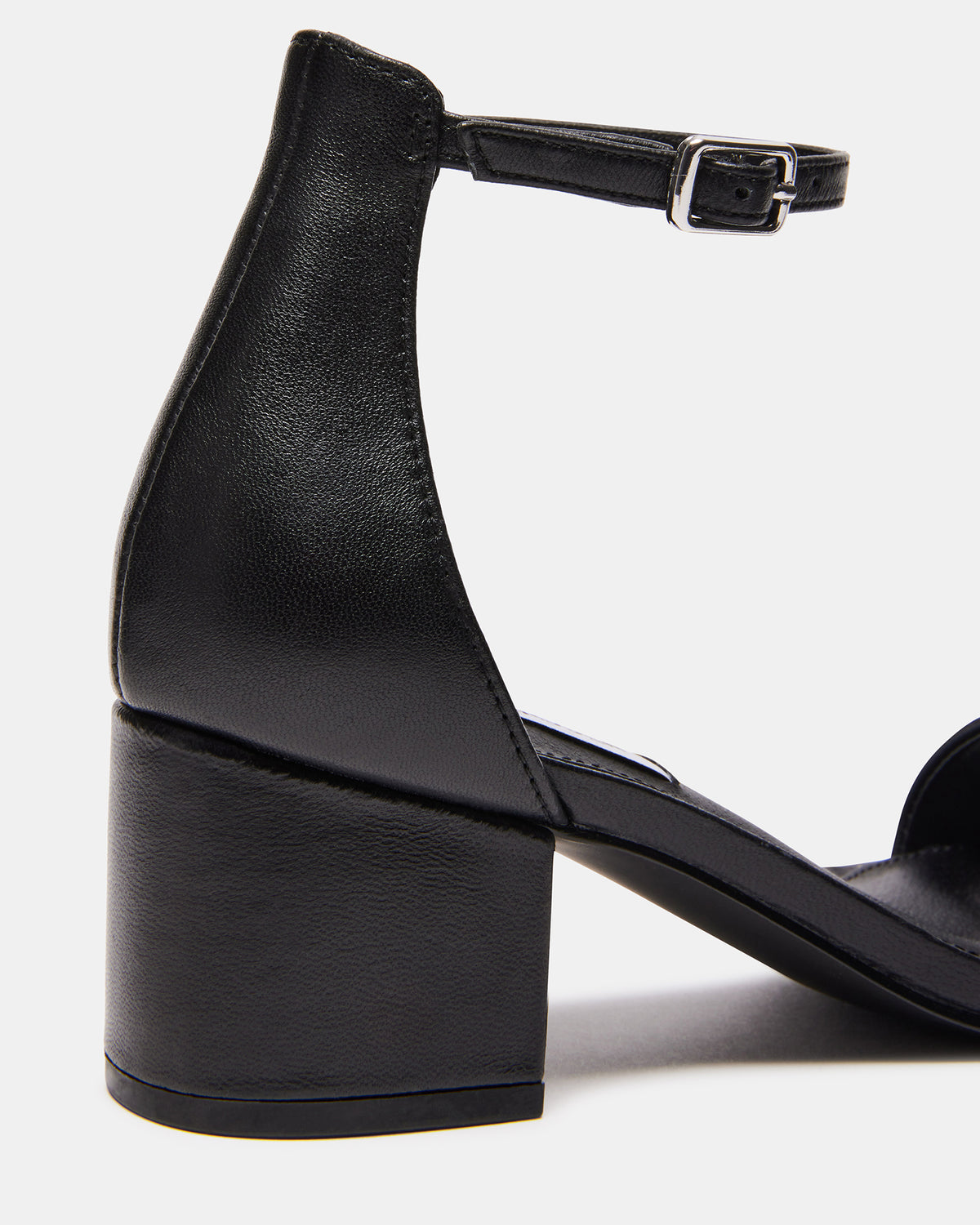 IRENEE Black Leather Women's 2 Inch Block Heel | Steve Madden