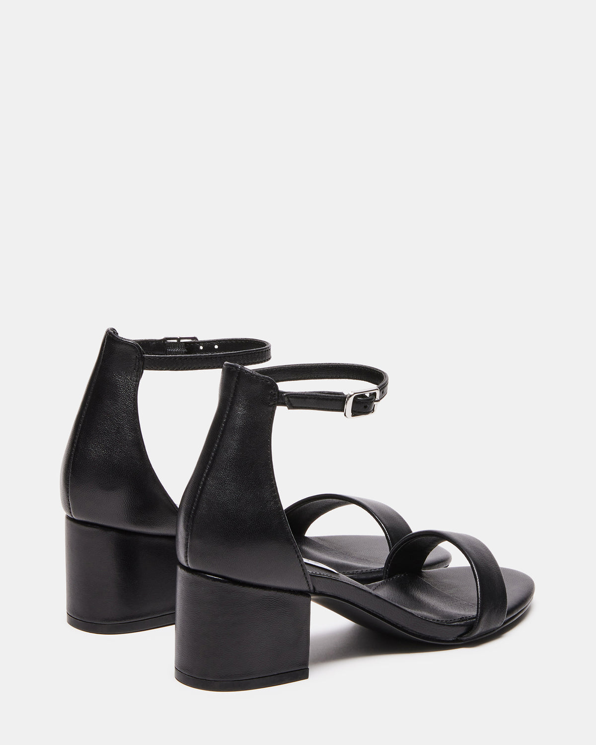 IRENEE Black Leather Women's 2 Inch Block Heel | Steve Madden