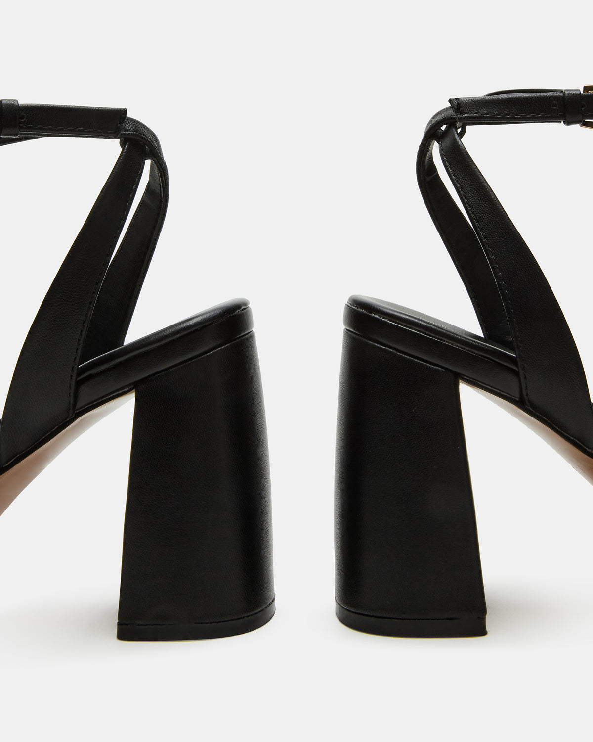 MESSA Black Leather Women's Square-Toe Block Heel | Steve Madden