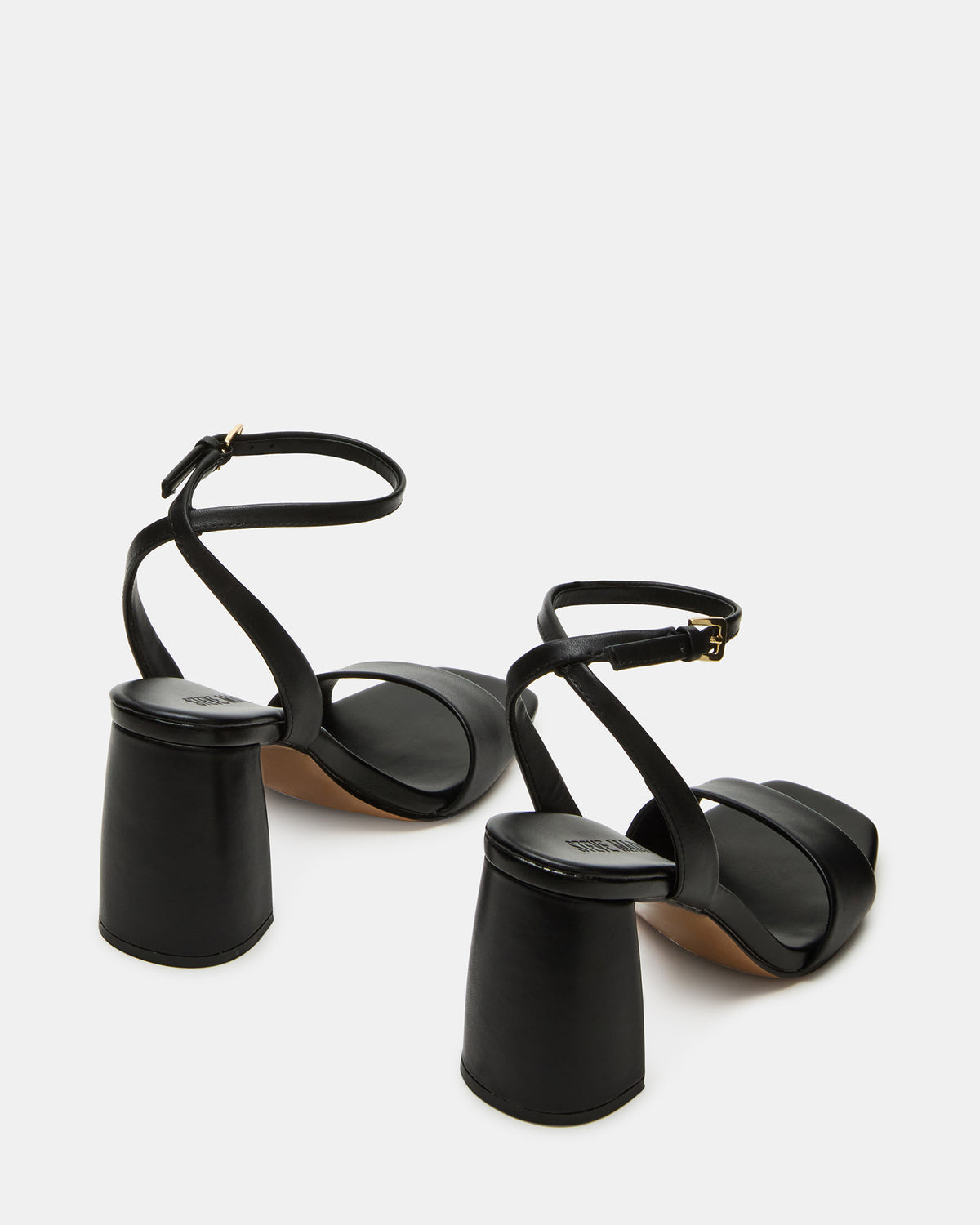 MESSA Black Leather Women's Square-Toe Block Heel | Steve Madden