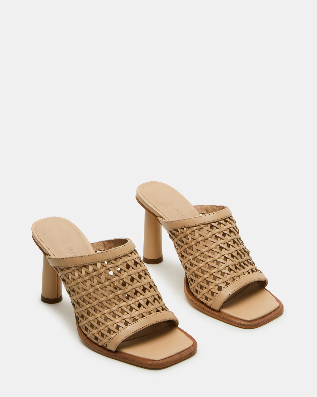 FRESCA Natural Woven Square-Toe Mule Women's Heel | Steve Madden