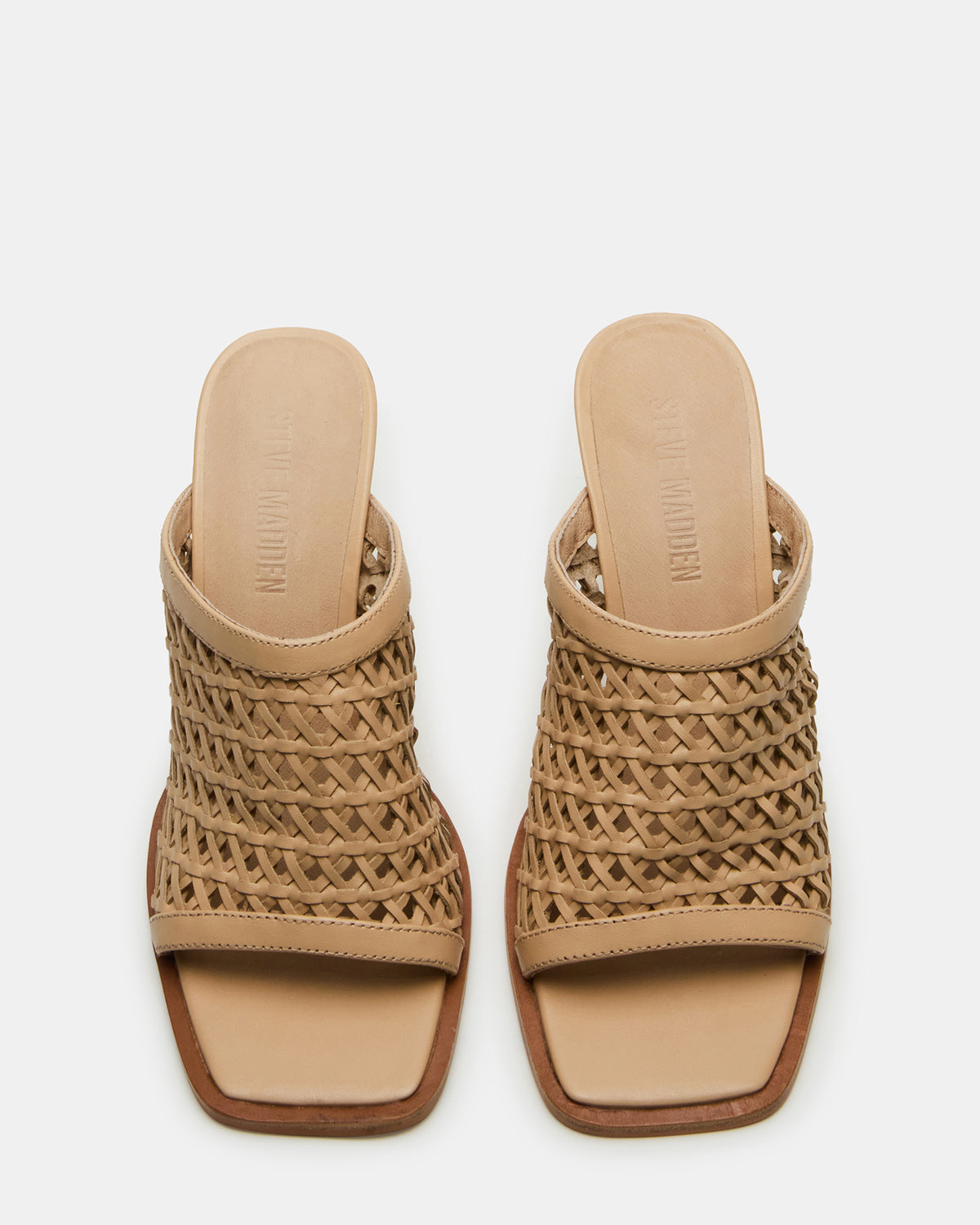 FRESCA Natural Woven Square-Toe Mule Women's Heel | Steve Madden