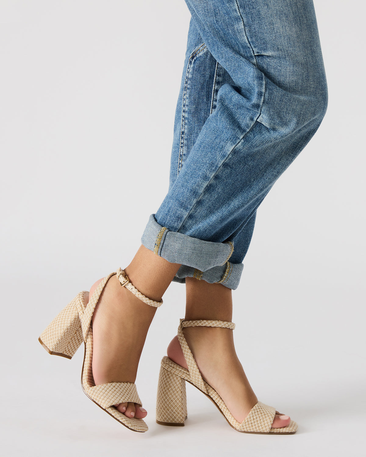MESSA Raffia Women's Square-Toe Block Heel | Steve Madden
