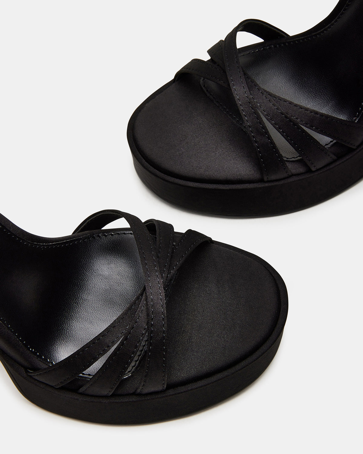 FLEET Black Strappy Platform Block Heel | Women's Heels | Steve Madden