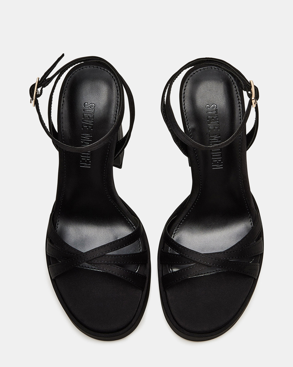 FLEET Black Strappy Platform Block Heel | Women's Heels | Steve Madden