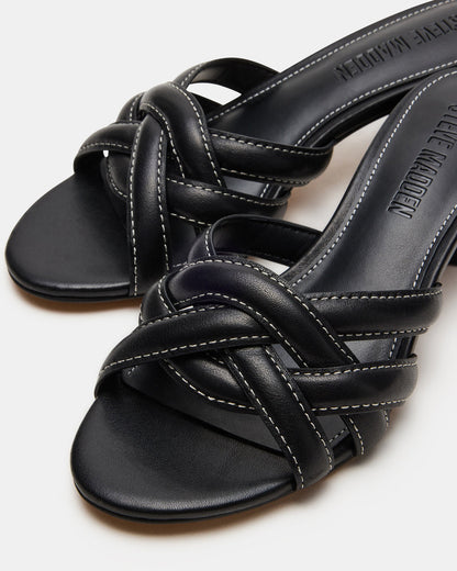 MARANO Black Leather Women's Mule Block Heel | Steve Madden
