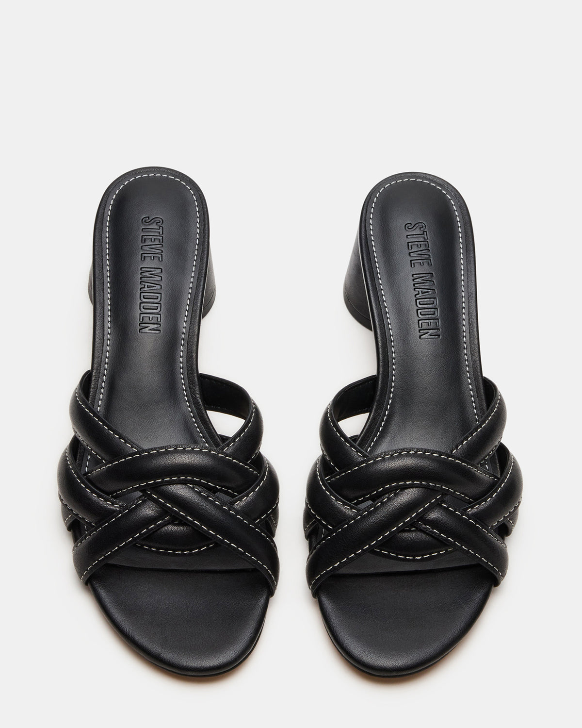 MARANO Black Leather Women's Mule Block Heel | Steve Madden