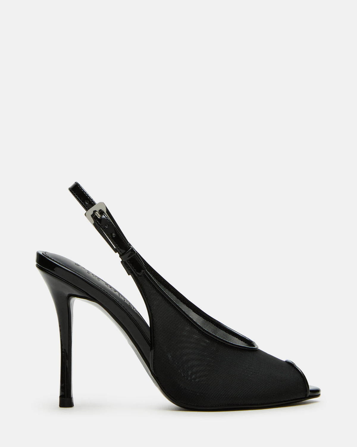 PRESCOTT Black Mesh Women's Slingback Stiletto Heel | Steve Madden