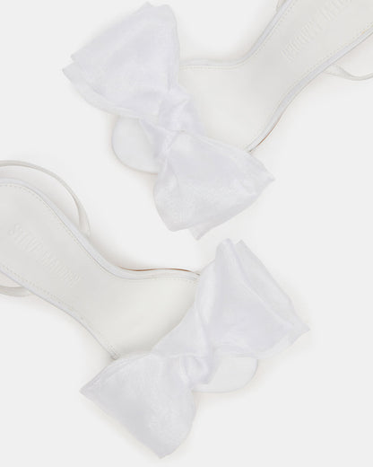 RADIANCE White Strappy Stiletto Bow Women's Heels | Steve Madden