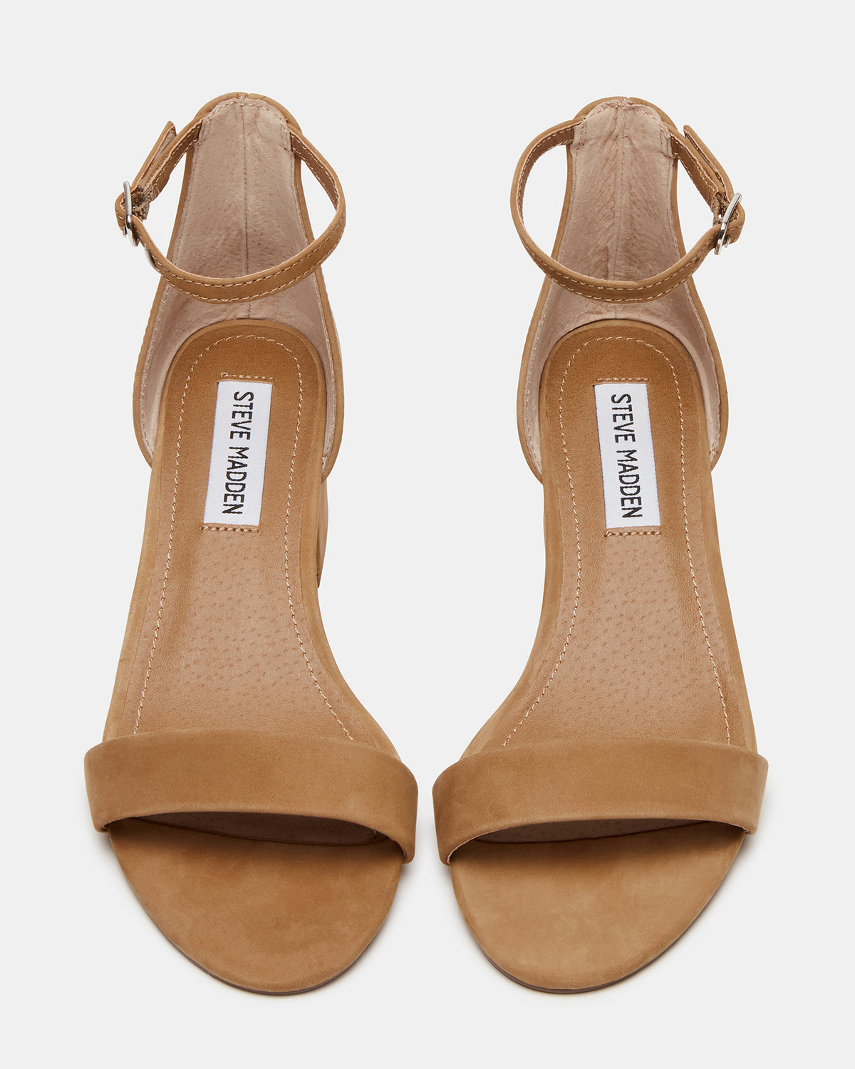 IRENNEW Tan Nubuck Women's Wide Width Heeled Sandal | Steve Madden