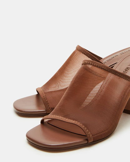 GLEAM Brown Women's Square-Toe Mule Heel | Steve Madden