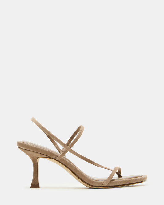 LOCKE Taupe Women's Dainty Strappy Square Toe Heel | Steve Madden