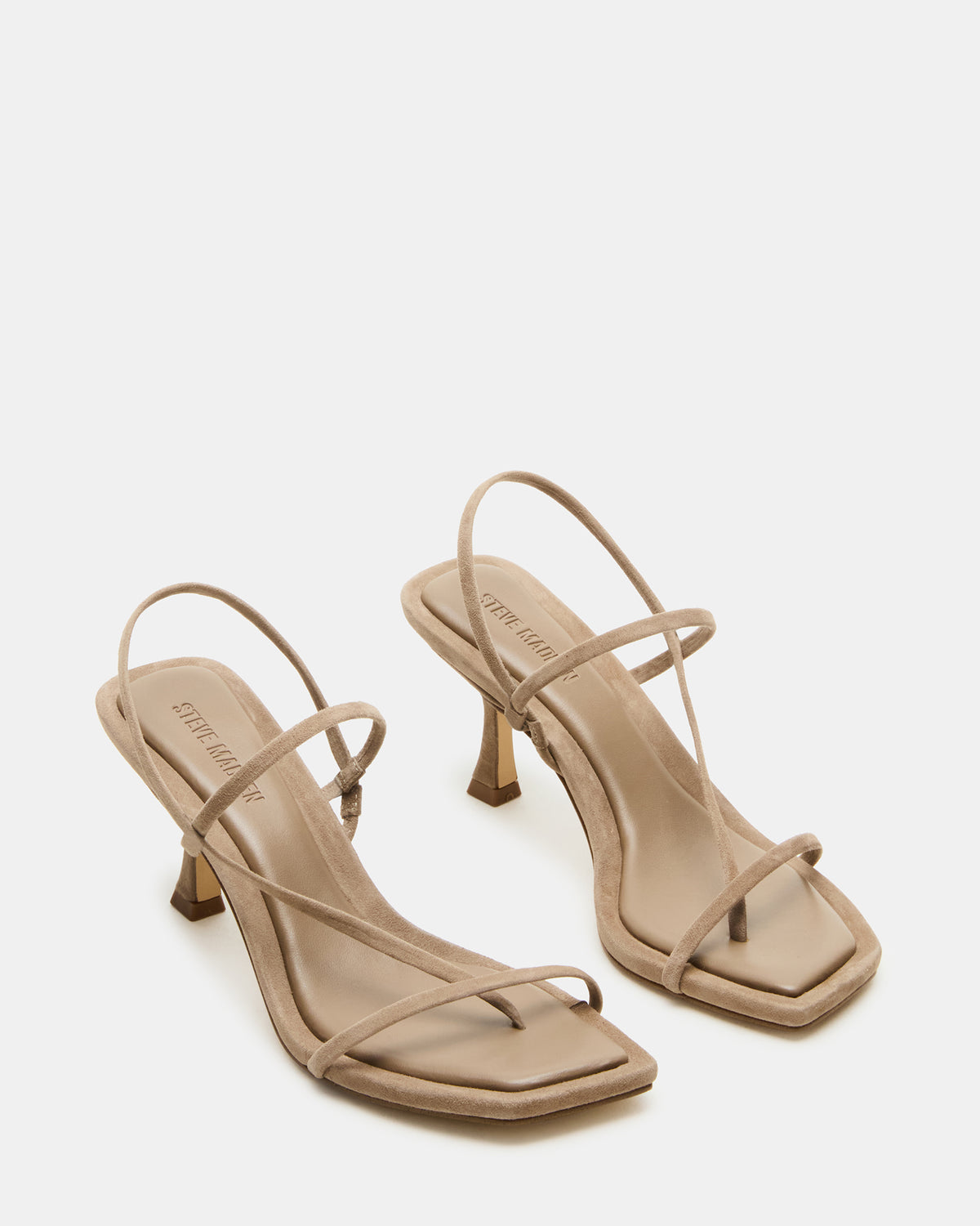 LOCKE Taupe Women's Dainty Strappy Square Toe Heel | Steve Madden