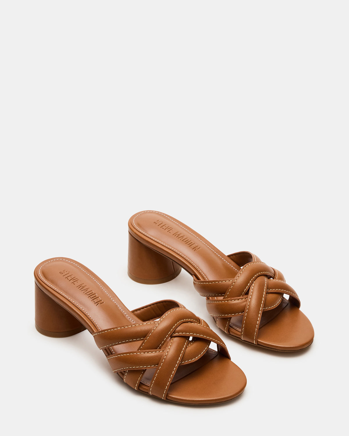 MARANO Tan Leather Women's Mule Block Heel | Steve Madden